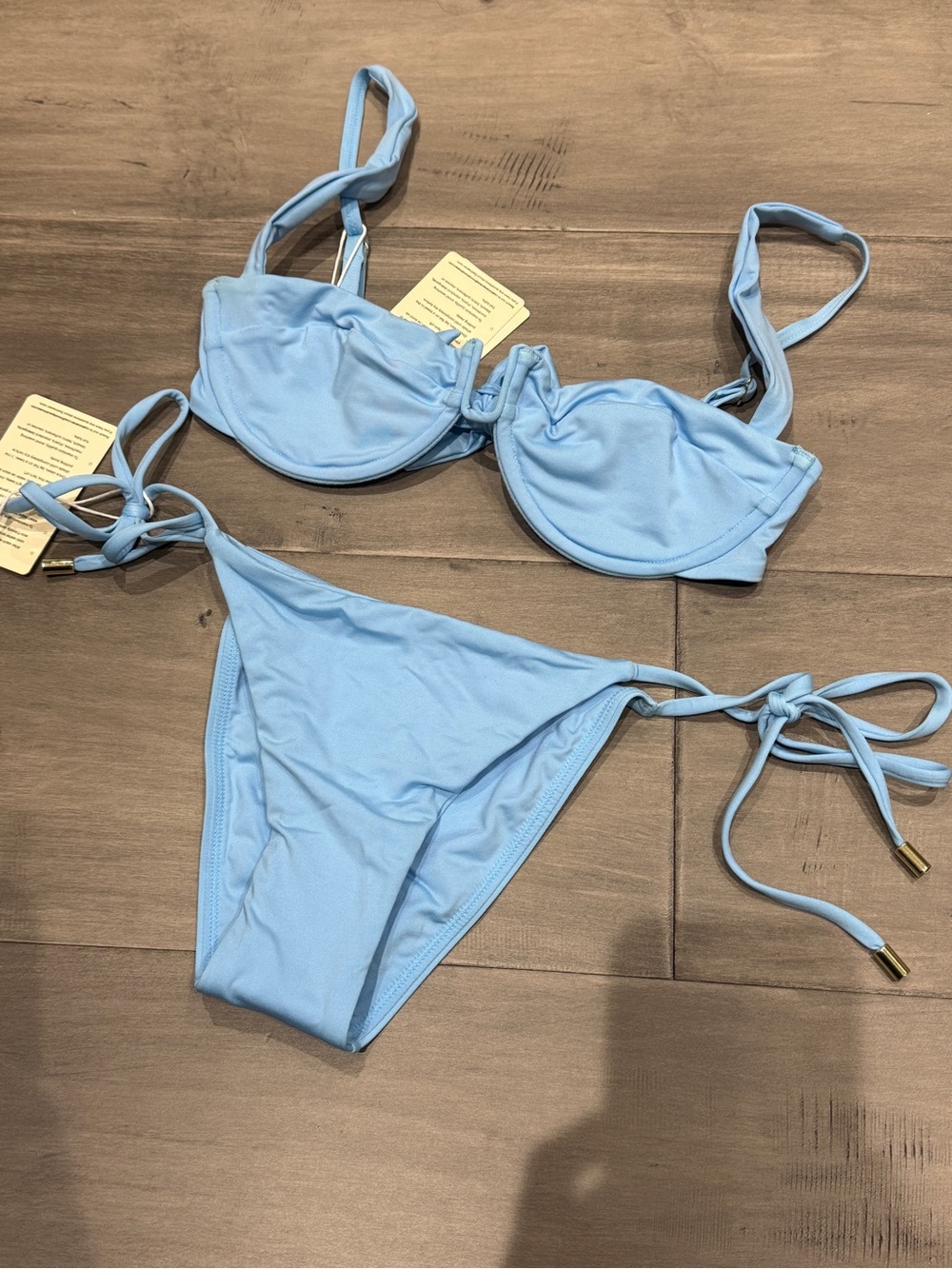 Monday Swimwear Light Blue Tie-Side Bikini Set